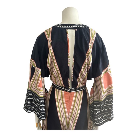 ONE CLOTHING CO boho maxi dress rayon plunge neckline bell sleeves women’s small - Picture 13 of 16